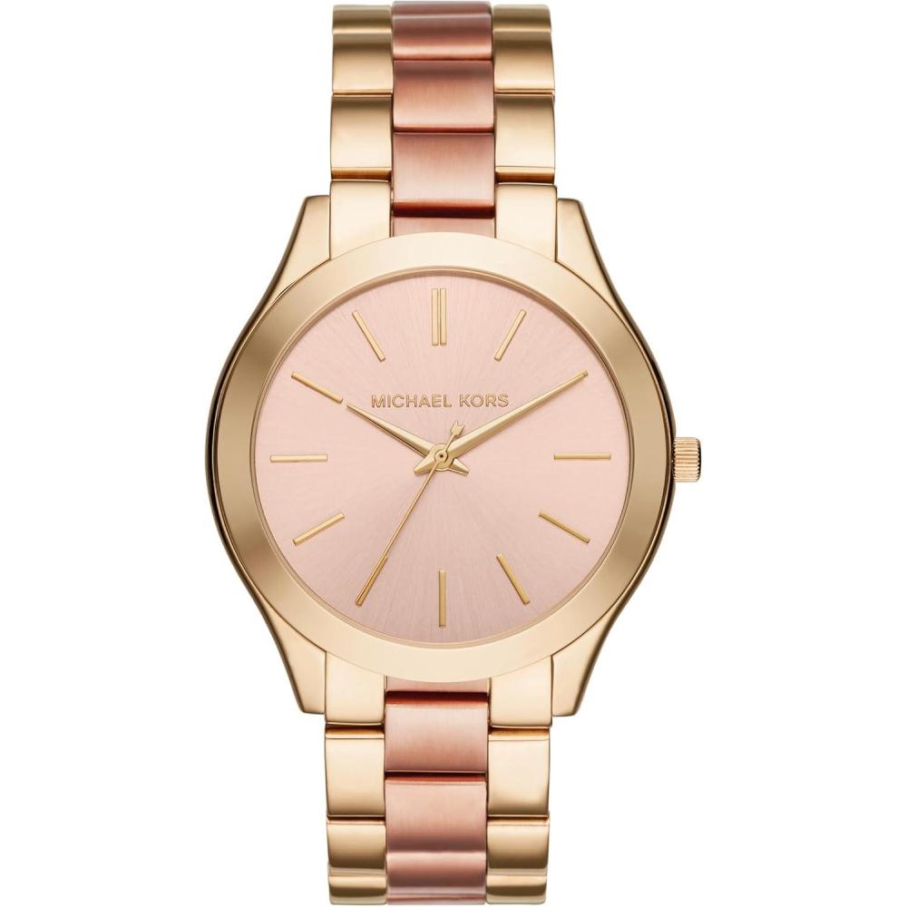 imageMichael Kors Slim Runway Womens Watch Stainless Steel Bracelet Watch for WomenGoldPink