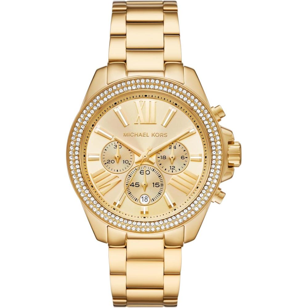 imageMichael Kors Wren Womens Watch Stainless Steel and Pav Crystal Watch for WomenGold Pave