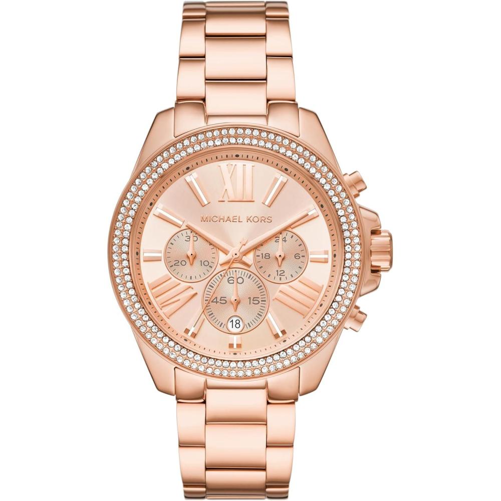 imageMichael Kors Wren Womens Watch Stainless Steel and Pav Crystal Watch for WomenRose Gold Pave