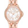 imageMichael Kors Mini Camille Womens Watch Stainless Steel Watch for Women with Steel or Leather BandRose Gold Pave Quilt