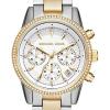 imageMichael Kors Ritz Womens Watch Stainless Steel and Pav Crystal Watch for WomenSilverGold