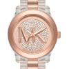 imageMichael Kors Runway Womens Watch Stainless Steel Watch for Women with Steel Ceramic or Silicone BandClear  Rose Gold