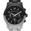 imageMichael Kors Runway Womens Watch Stainless Steel Watch for Women with Steel Ceramic or Silicone BandSilverBlack