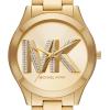 imageMichael Kors Slim Runway Womens Watch Stainless Steel Bracelet Watch for WomenGold Logo