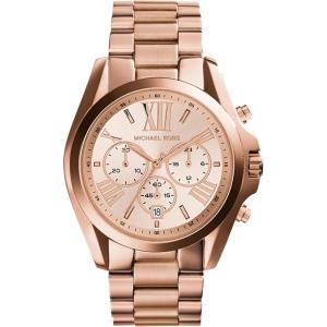 imageMichael Kors Bradshaw Womens Watch Stainless Steel Chronograph Watch for Women with Steel or Leather BandRose Gold Tone