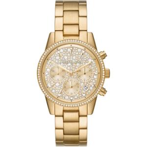 imageMichael Kors Ritz Womens Watch Stainless Steel and Pav Crystal Watch for WomenGold Glitz Dial