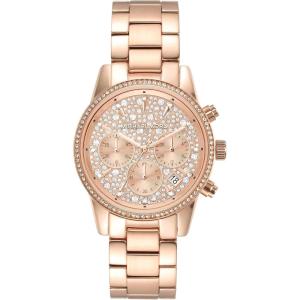 imageMichael Kors Ritz Womens Watch Stainless Steel and Pav Crystal Watch for WomenRose Glitz Dial