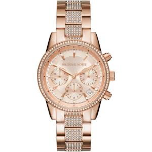 imageMichael Kors Ritz Womens Watch Stainless Steel and Pav Crystal Watch for WomenRose Gold
