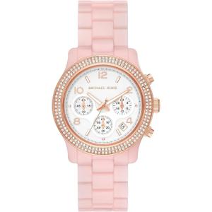 imageMichael Kors Runway Womens Watch Stainless Steel Watch for Women with Steel Ceramic or Silicone BandBlush Pink