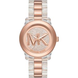 imageMichael Kors Runway Womens Watch Stainless Steel Watch for Women with Steel Ceramic or Silicone BandClear  Rose Gold