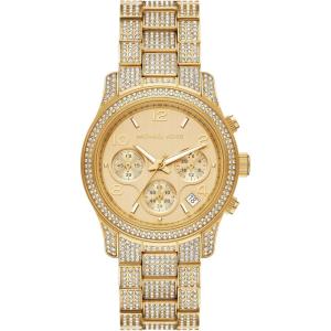 imageMichael Kors Runway Womens Watch Stainless Steel Watch for Women with Steel Ceramic or Silicone BandGold Pav