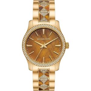 imageMichael Kors Runway Womens Watch Stainless Steel Watch for Women with Steel Ceramic or Silicone BandGoldYellow