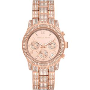 imageMichael Kors Runway Womens Watch Stainless Steel Watch for Women with Steel Ceramic or Silicone BandRose Gold Pave