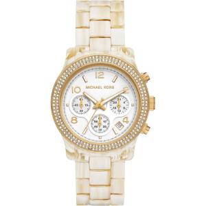 imageMichael Kors Runway Womens Watch Stainless Steel Watch for Women with Steel Ceramic or Silicone BandWhite Acetate