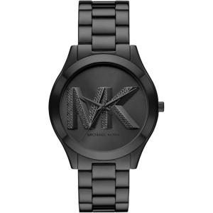 imageMichael Kors Slim Runway Womens Watch Stainless Steel Bracelet Watch for WomenBlack Logo