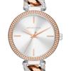 imageMichael Kors Lady Nini Womens Watch Stainless Steel ChainLink Bracelet and Pav Crystal Watch for WomenSilverRose Gold