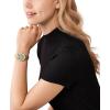 imageMichael Kors Lennox Womens Watch Stainless Steel Watch for Women with Steel or Silicone BandGoldBlack Dial