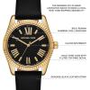 imageMichael Kors Lexington Womens Watch Stainless Steel Chronograph Watch for WomenGoldBlack Leather