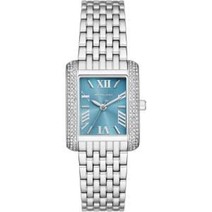 imageMichael Kors Emery Womens Watch Rectangular Stainless Steel Watch for Women with Steel or Leather BandSilverAqua
