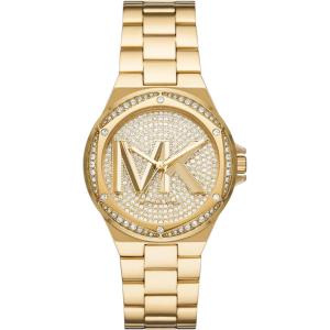 imageMichael Kors Lennox Womens Watch Stainless Steel Watch for Women with Steel or Silicone BandGold Logo Dial