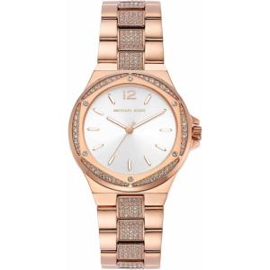 imageMichael Kors Lennox Womens Watch Stainless Steel Watch for Women with Steel or Silicone BandRose Gold Glitz Bracelet