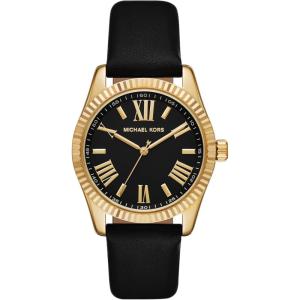 imageMichael Kors Lexington Womens Watch Stainless Steel Chronograph Watch for WomenGoldBlack Leather