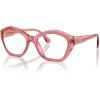 imageMichael Kors Womens Mk4116u Seaside Universal Fit Square Prescription Eyewear FramesRose TransparentDemo Lens