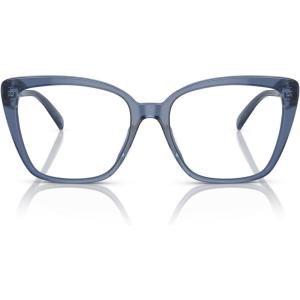 imageMichael Kors Womens Mk4110u Avila Universal Fit Square Prescription Eyewear FramesBlue TransparentDemo Lens
