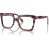imageMichael Kors Womens Mk4119f Nassau Low Bridge Fit Square Prescription Eyewear FramesPlum Graphic TortoiseDemo Lens