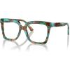 imageMichael Kors Womens Mk4119u Nassau Universal Fit Square Prescription Eyewear FramesTeal Graphic TortoiseDemo Lens