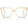 imageMichael Kors Womens Mk4119f Nassau Low Bridge Fit Square Prescription Eyewear FramesIvory HornDemo Lens