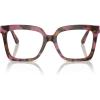 imageMichael Kors Womens Mk4119f Nassau Low Bridge Fit Square Prescription Eyewear FramesPlum Graphic TortoiseDemo Lens