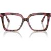 imageMichael Kors Womens Mk4119u Nassau Universal Fit Square Prescription Eyewear FramesPlum Graphic TortoiseDemo Lens