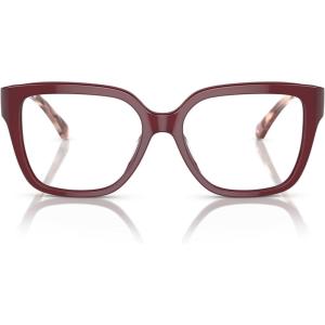 imageMichael Kors Womens Mk4112 Polanco Square Prescription Eyewear FramesDark Red TransparentDemo Lens