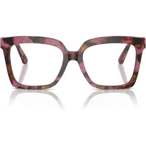 imageMichael Kors Womens Mk4119f Nassau Low Bridge Fit Square Prescription Eyewear FramesPlum Graphic TortoiseDemo Lens