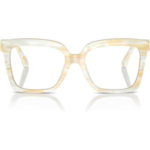imageMichael Kors Womens Mk4119u Nassau Universal Fit Square Prescription Eyewear FramesIvory HornDemo Lens