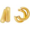 imageMichael Kors Womens 14K GoldPlated Brass Double Hoop Earrings