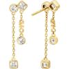 imageMichael Kors Womens 14k GoldPlated Sterling Silver Cz Halo StudsGold Pav Double Drop