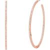 imageMichael Kors Womens 14K Rose GoldPlated Inside Outside Pav Hoop Earrings