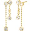 imageMichael Kors Womens 14k GoldPlated Sterling Silver Cz Halo StudsGold Pav Double Drop