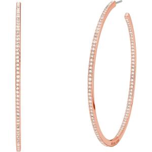 imageMichael Kors Womens 14K Rose GoldPlated Inside Outside Pav Hoop Earrings