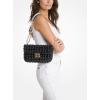 imageMichael Kors Tribeca Large Convertible Chain Shoulder BagGoldtone HardwareAll Over WovenBlack