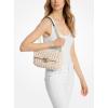 imageMichael Kors Tribeca Large Convertible Chain Shoulder BagGoldtone HardwareAll Over WovenLight Cream