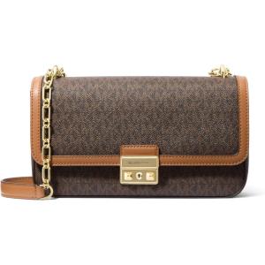 imageMichael Kors Tribeca Large Convertible Chain Shoulder BagGoldtone HardwareBrownAcorn