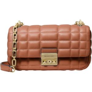 imageMichael Kors Tribeca Small Convertible Chain Shoulder BagGoldtone HardwareBox Quilted Costa Lamb LeatherLuggage