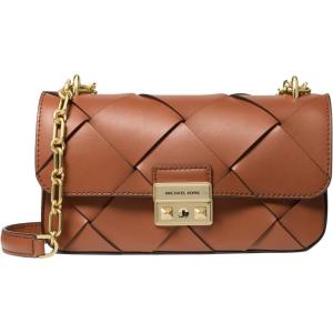 imageMichael Kors Tribeca Small Convertible Chain Shoulder BagGoldtone HardwareWoven LeatherLuggage