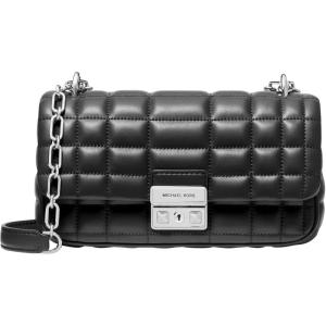 imageMichael Kors Tribeca Small Convertible Chain Shoulder BagSilvertone HardwareBox Quilted Costa Lamb LeatherBlack