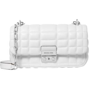 imageMichael Kors Tribeca Small Convertible Chain Shoulder BagSilvertone HardwareBox Quilted Costa Lamb LeatherOptic White