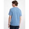 imageMichael Kors Mens Short Sleeve Linen Cotton Stripe TeeSteel Blue