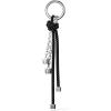 imageMichael Kors Speckled Cord Charm Key Chain BlackSilvertone HardwareBlack
